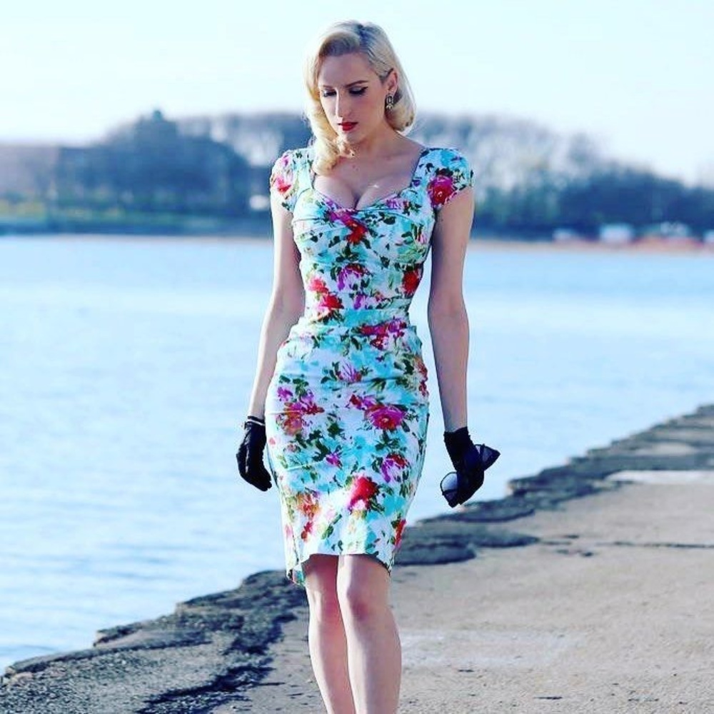 Billion Dollar Baby 1940's Fitted Dress by Stop Staring! Watercolor